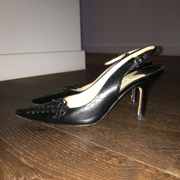 Jimmy Choo Black Heels w/ Corset Detail - Picture 4 of 5